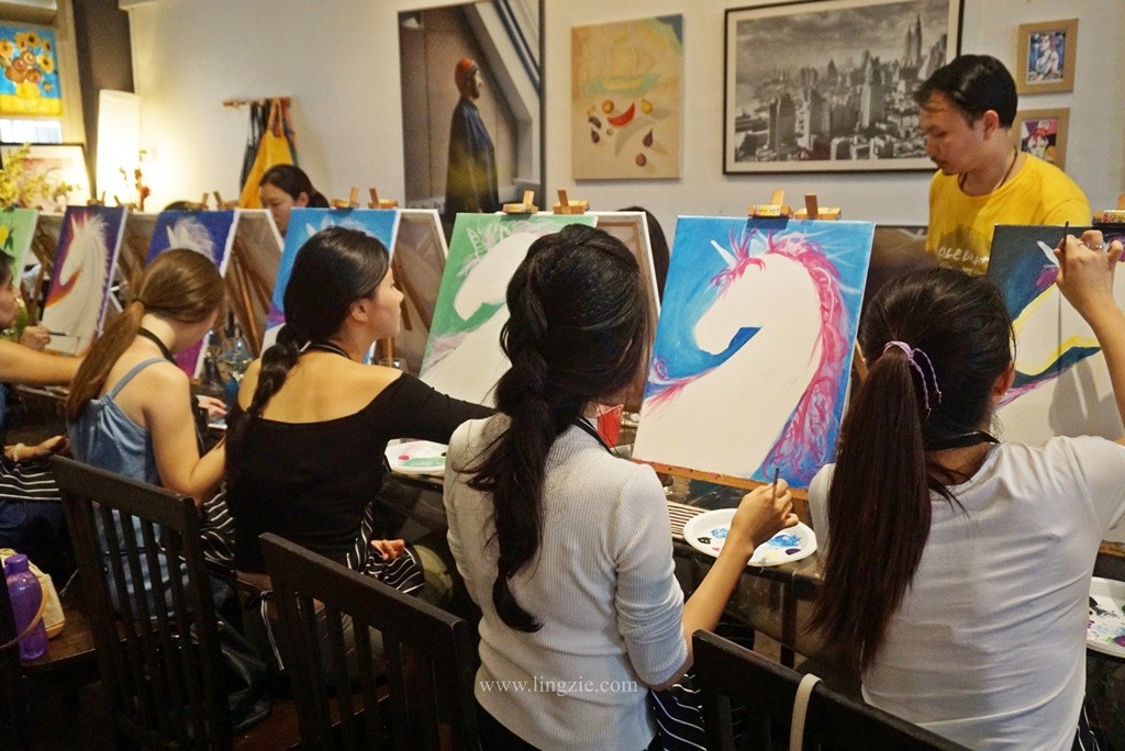 Artsy.Sip Penang, Paint & Sip, Teambuilding Activity, Penang Food Blog, Lingzie Food Blog