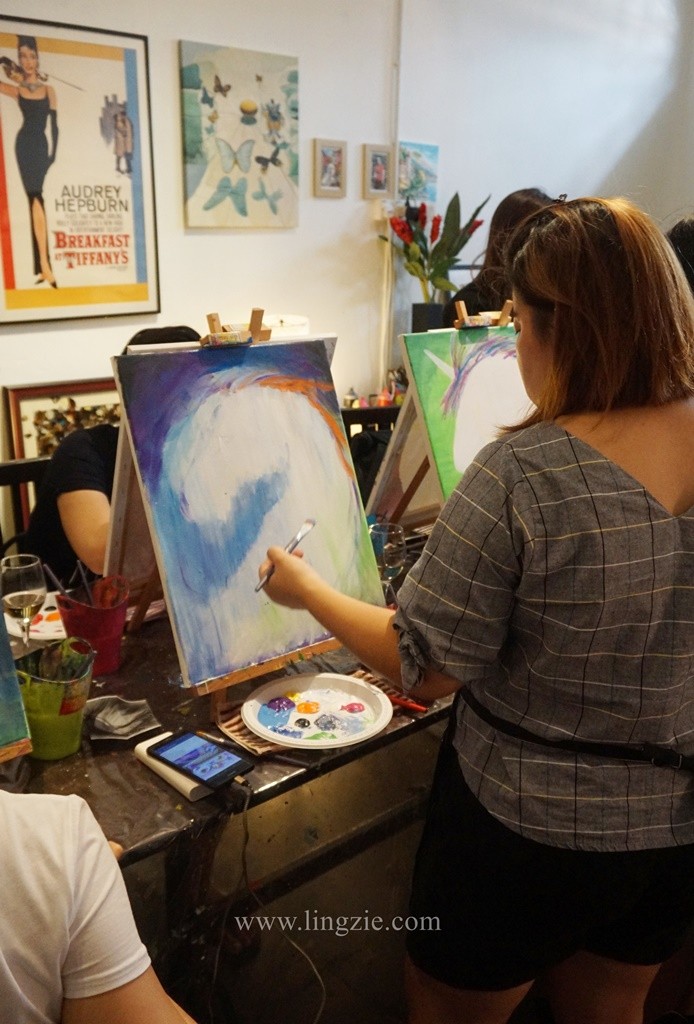 Artsy.Sip Penang, Paint & Sip, Teambuilding Activity, Penang Food Blog, Lingzie Food Blog