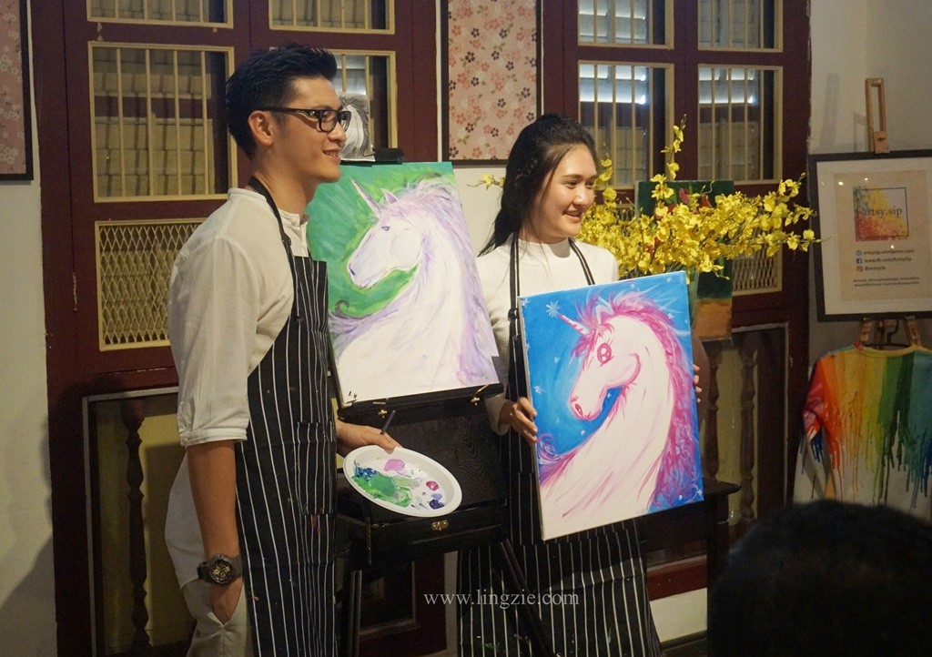 Artsy.Sip Penang, Paint & Sip, Teambuilding Activity, Penang Food Blog, Lingzie Food Blog